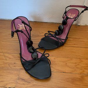 CHARLES DAVID BLACK SANDAL HEELS